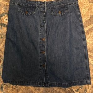 Jean button up mini skirt